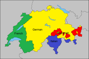 Map of Switzerland Languages from Reddit